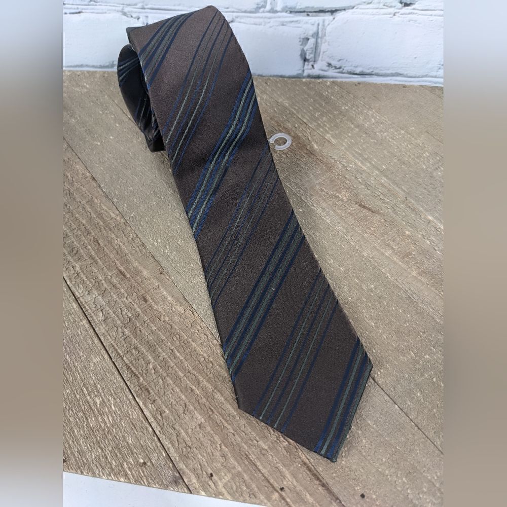 Levi's Men's Silk neck tie Striped Brown Skinny classic